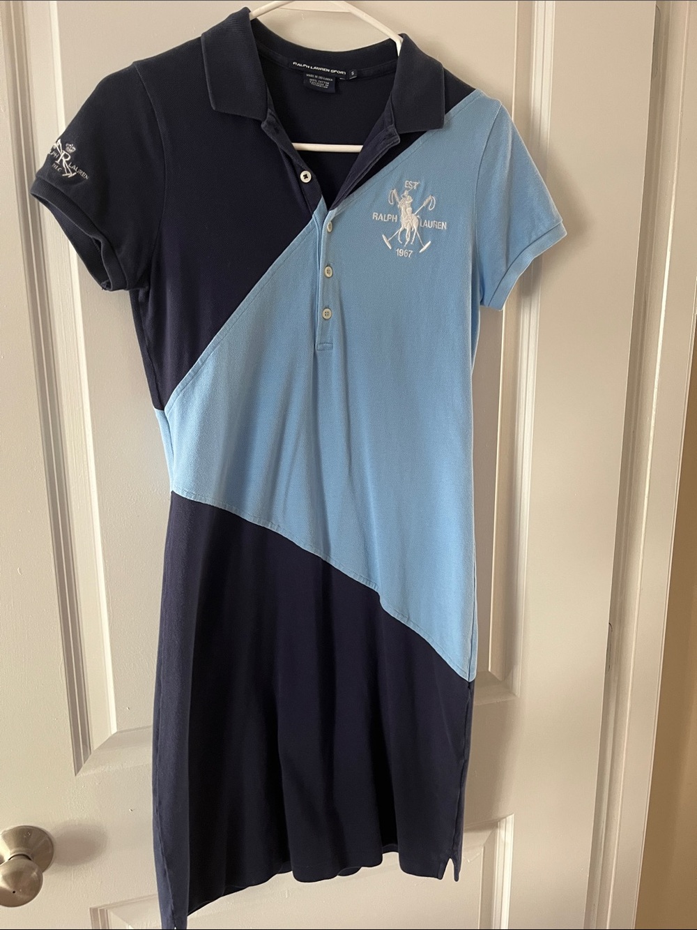 Ralph Lauren Two-Tone Navy and Light Blue Polo Dress